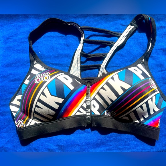 PINK Victoria's Secret Other - Sz S Victoria’s Secret PINK Ultimate Push Up Sports Bra Front Zip up & V back